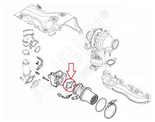 Těsnění škrtící klapky Fiat Ducato od 2021 2,2D, Doblo 2016-2021 1,6D