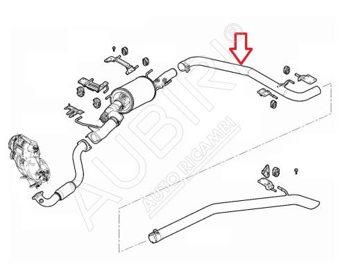 Střední výfukové potrubí Fiat Ducato 2018-2021 2,3D, od 2021 2,2D