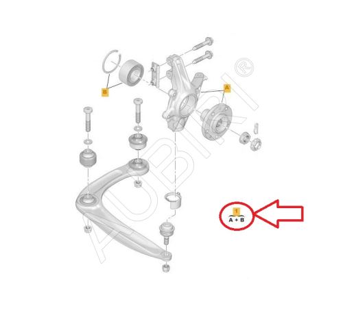 Záves kolesa Citroën Berlingo, Partner 2008-2018 levý