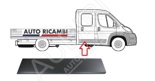 Ochranná lišta Fiat Ducato od 2006 pravá, zadní dveře, šedá