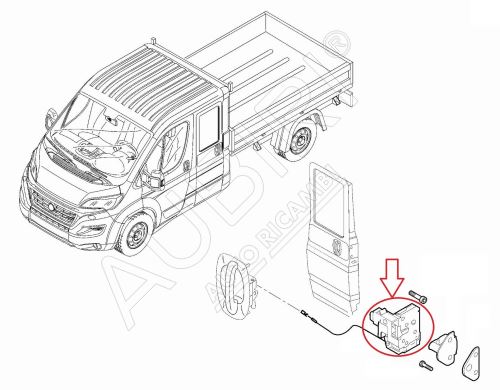 Zámok zadních levých dverí Fiat Ducato od 2014 - dvojkabína