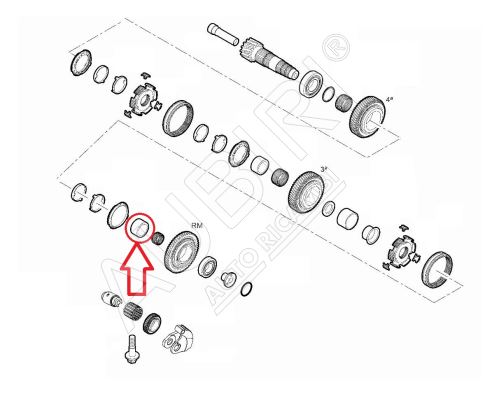 Pouzdro hřídele Fiat Ducato od 2021 2,2D, Doblo 2010-2022 sekundární