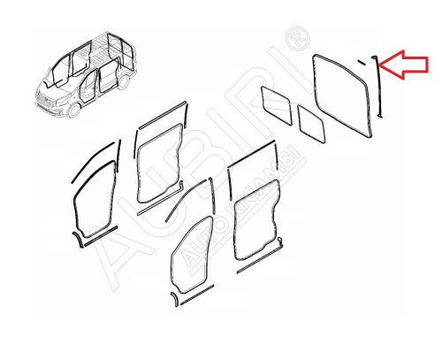 Těsnící guma dveří Renault Trafic od 2014, Talento 2016-2021 zadní dveře, H2, mezi dveře