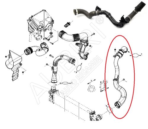 Hadice plnícího vzduchu Renault Trafic 2014-2019 1,6 z turba do intercooleru, kompletní