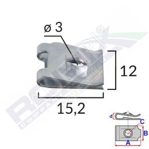 Montážní příchytka 3,0mm, 25 ks v balení