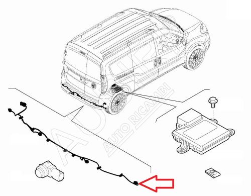 Kabeláž parkovacích snímačů Fiat Doblo 2015-2022 zadní