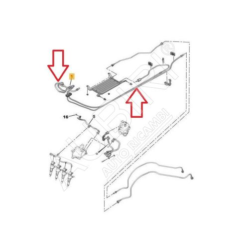 Palivové potrubí Citroën Berlingo, Peugeot Partner 2011-2016 1,6 HDi