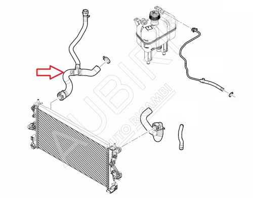 Hadice chladiče vody Fiat Ducato 2014-2016 2,0D pravá, spodná