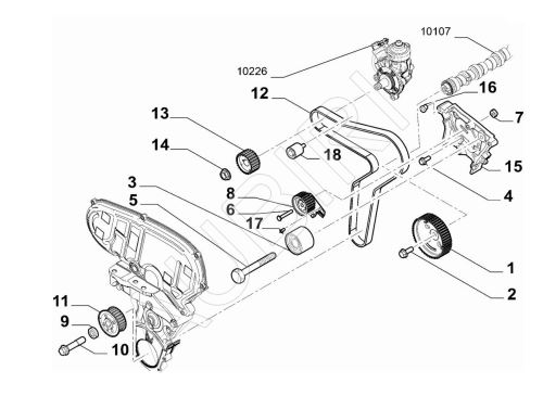 Podložka skrutky ozubeného kolesa kľuky Fiat Ducato od 2021 2,2
