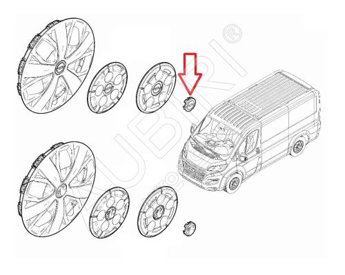 Krytka kola Opel Movano od 2021 středová pro alu kola, 60mm