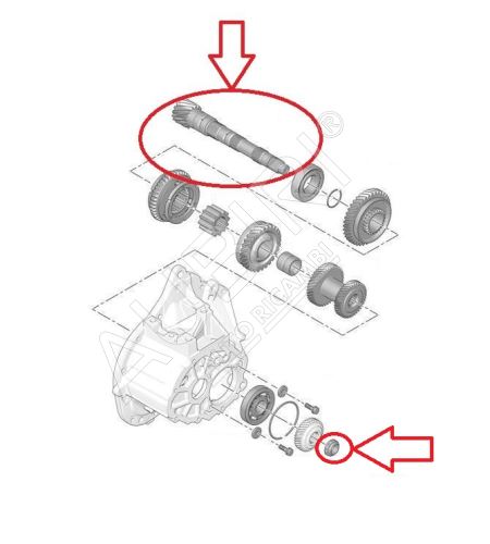 Hřídel převodovky Citroën Berlingo, Partner od 2018 sekundární, 15/76 zubů