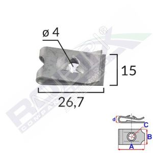 Montážní příchytka 4,0mm, 10 ks v balení