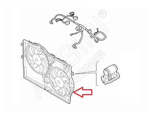 Ventilator chlazení motoru Fiat Ducato od 2021, 2x relé a odpor, bez klimatizace