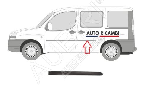 Ochranná lišta Fiat Doblo 2000-2005 levá, zadní dveře, černá