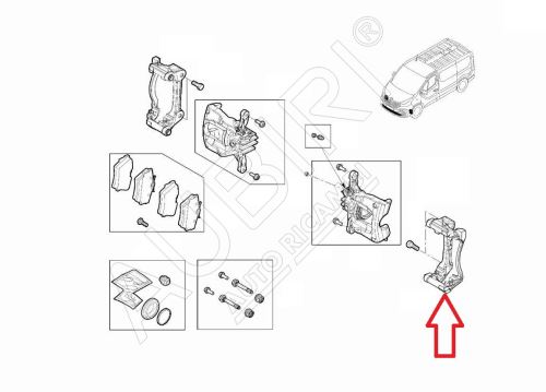 Držák brzdového třmenu Renault Trafic od 2014, Vivaro 2014-2019 přední, levý