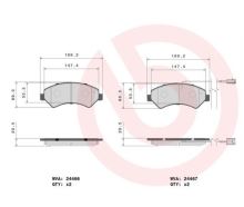Brzdové destičky Fiat Ducato od 2006 přední Q17H, 2-snímače, s příslušenstvím (1)
