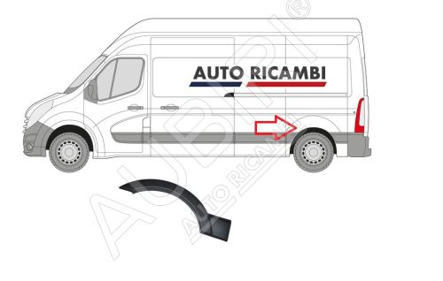 Ochranná lišta Renault Master od 2010 levá, zadní lem blatníku