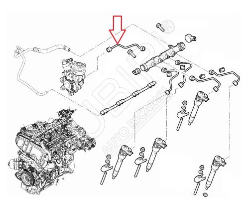 Vysokotlaká trubka vstřikovacího čerpadla Fiat Ducato od 2021 2,2D do rampy