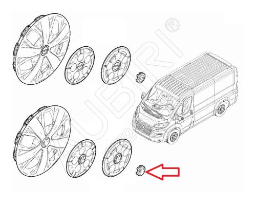 Krytka kola Vauxhall Movano od 2021 středová pro alu kola, 60mm