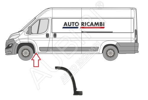 Ochranná lišta Fiat Ducato od 2014 levá, lem blatníku, černý