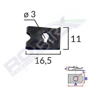Montážní příchytka 3,0mm, 25 ks v balení