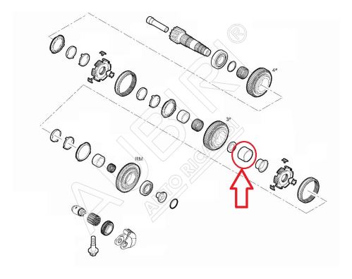 Pouzdro hřídele Fiat Ducato od 2021 2,2D, Doblo 2010-2022 sekundární