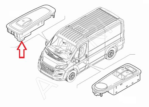 Spínač stahování oken Fiat Ducato, Jumper, Boxer, Movano od 2021 pravý