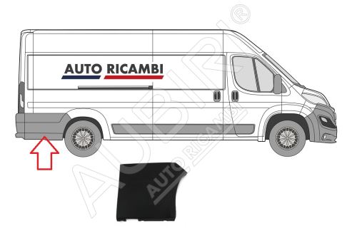 Ochranná lišta Fiat Ducato od 2014 pravá, za zadní kolo, široká, černá