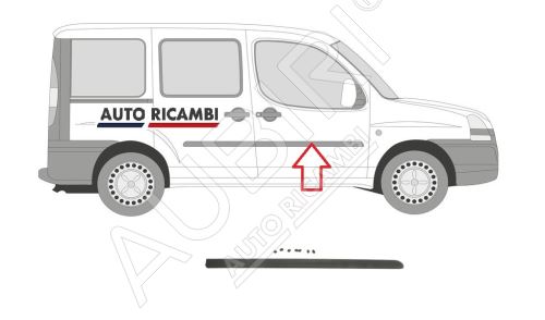 Ochranná lišta Fiat Doblo 2000-2005 pravá, přední dveře, černá