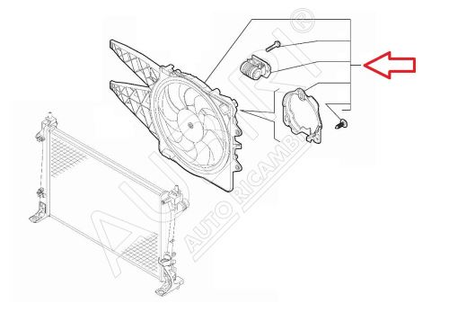 Ventilator chlazení motoru Fiat Doblo 2015-2022 1,6D s klimatizací