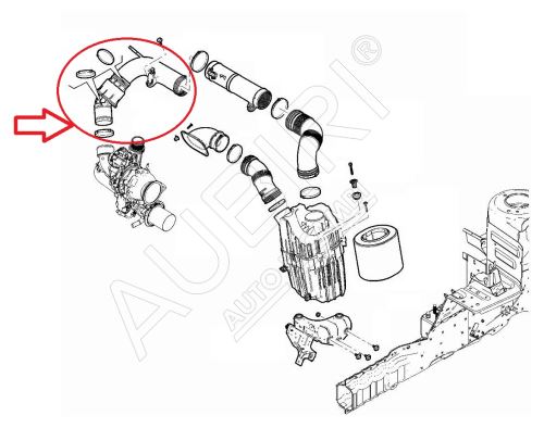 Vzduchové potrubí Fiat Ducato od 2021 2,2D od filtru do turba