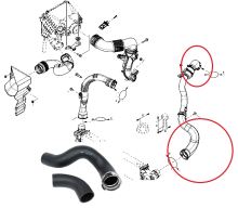 Hadice plnícího vzduchu Renault Trafic 2014-2019 1,6 od intercooleru do klapky, sada