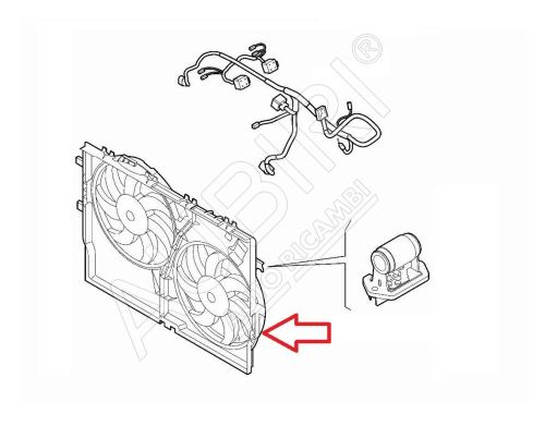 Ventilator chlazení motoru Fiat Ducato od 2021, 2x relé a odpor, s klimatizací