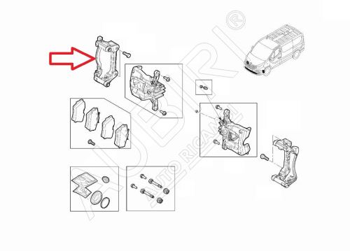 Držák brzdového třmenu Renault Trafic od 2014, Vivaro 2014-2019 přední, pravý