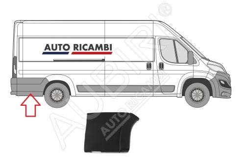 Ochranná lišta Fiat Ducato od 2014 pravá, za zadní kolo široká, černá