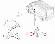 Snímač nárazu, snímač airbagu Fiat Ducato, Jumper, Boxer, Movano od 2024 přední