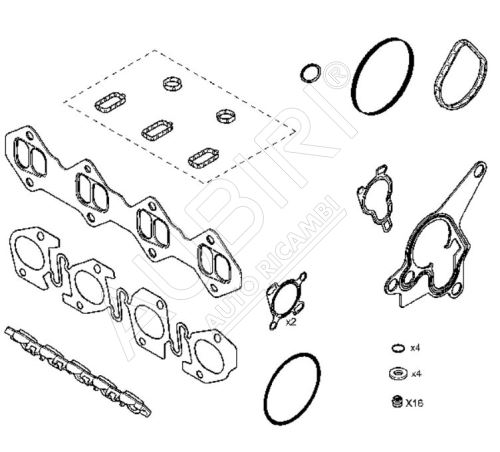 Sada těsnění motoru Renault Master od 2010 2,3 dCi bez THV