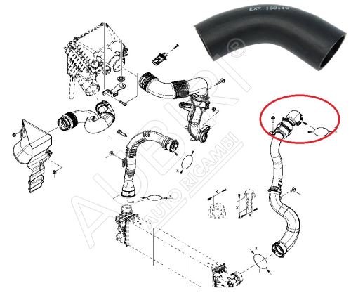 Hadice plnícího vzduchu Renault Trafic 2014-2019 1,6 z turba do intercooleru