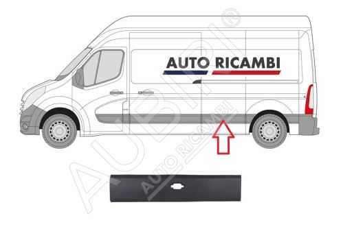 Ochranná lišta Renault Master od 2010 levá, za posuvné dveře, pro poziční světlo