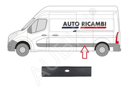 Ochranná lišta Renault Master od 2010 levá, za posuvné dveře, pro poziční světlo