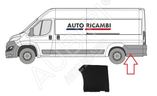 Ochranná lišta Fiat Ducato od 2014 levá za zadní kolo, široká, černá