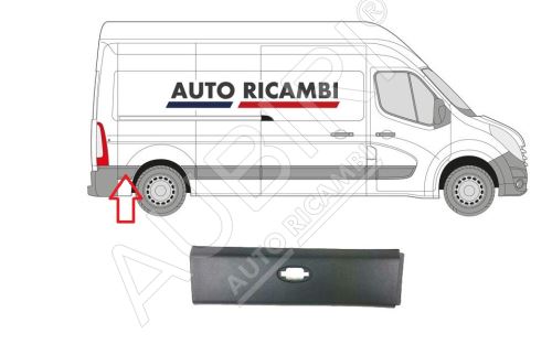 Ochranná lišta Renault Master od 2010 pravá, za zadním kolem, pro poziční světlo