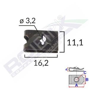 Montážní příchytka 3,2mm, 25 ks v balení