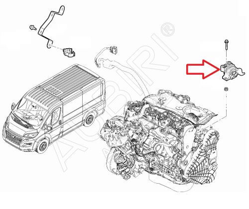 Silentblok motoru Fiat Ducato od 2021 2,2D pravý