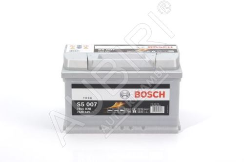 Autobaterie 12V 74Ah/750A Ford Transit od 2000, Custom, Connect, Courier 278x175x175 mm