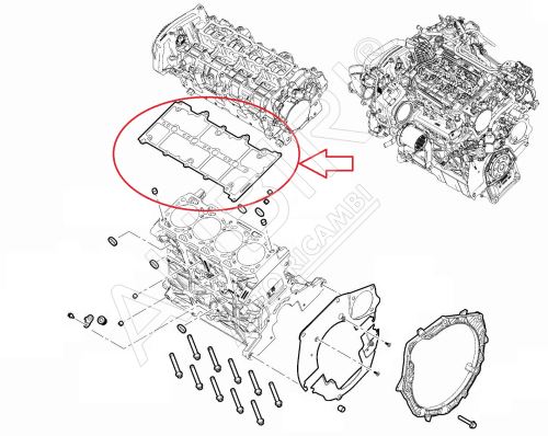 Těsnění víka ventilů Fiat Ducato od 2021 2,2D tl. 0,95mm