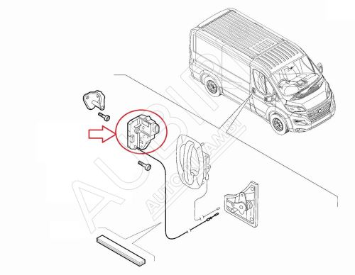 Zámek posuvných dveří Fiat Ducato od 2006 střední, pravý