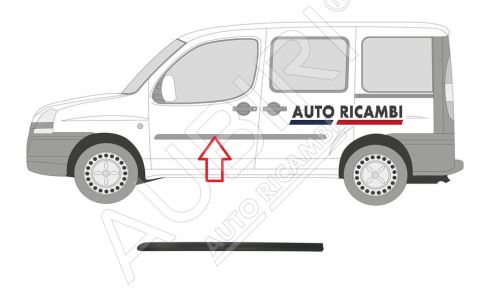 Ochranná lišta Fiat Doblo 2000-2005 levá, přední dveře, černá